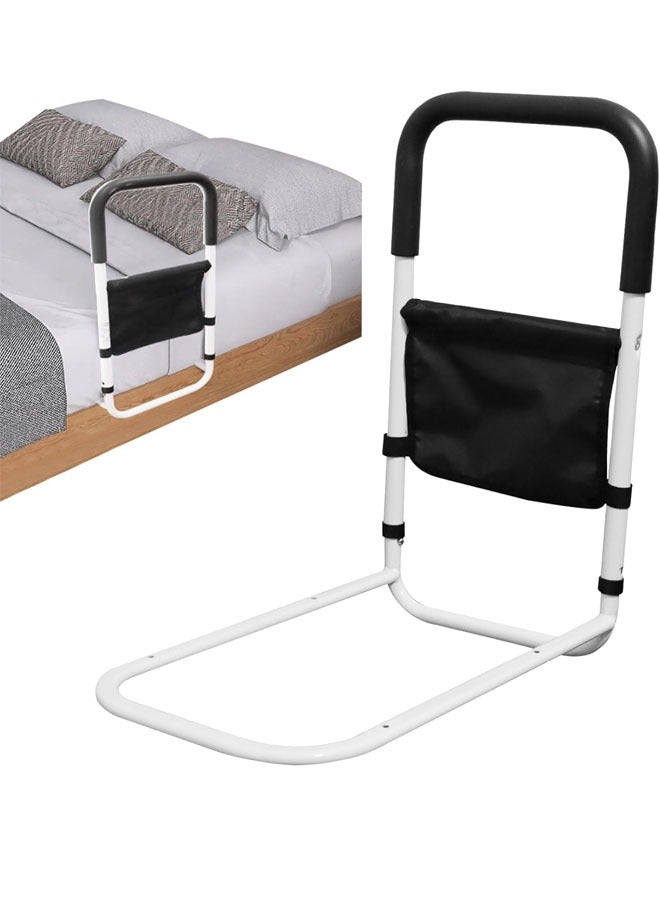 بيوينتي الدرابزينات لسلامة كبار السن مع جيوب تخزين قابلة للتعديل مع دعم جانبي لمساعدة كبار السن تنزلق تحت فراش السرير مع عكاز طبي لحماية السرير ومقابض سرير الأسرة - Image 2