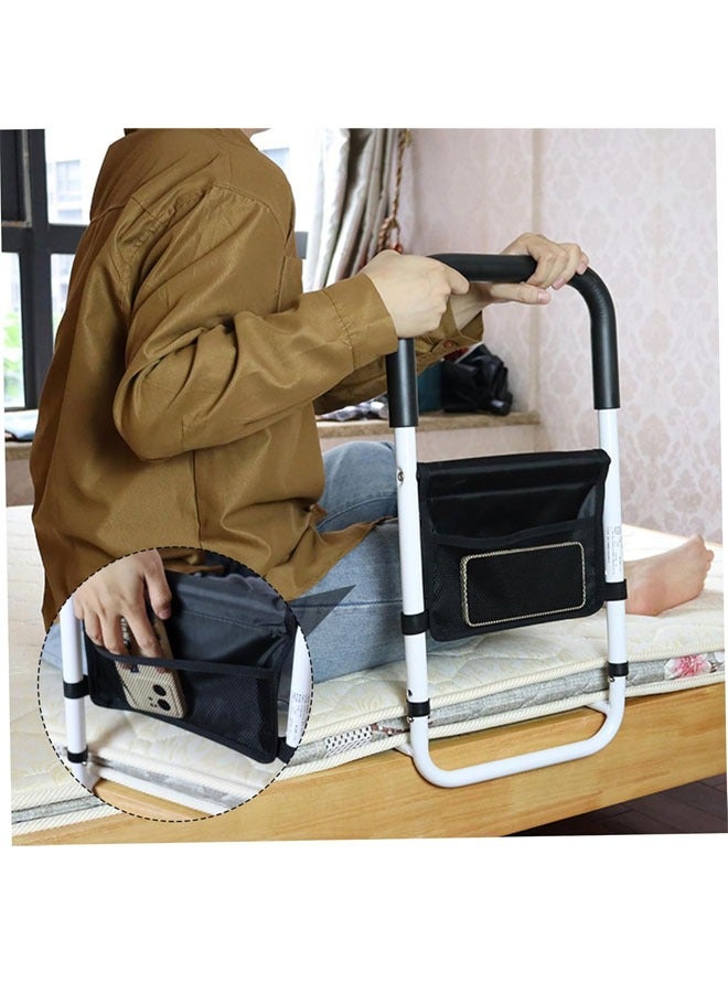 بيوينتي الدرابزينات لسلامة كبار السن مع جيوب تخزين قابلة للتعديل مع دعم جانبي لمساعدة كبار السن تنزلق تحت فراش السرير مع عكاز طبي لحماية السرير ومقابض سرير الأسرة - Image 1