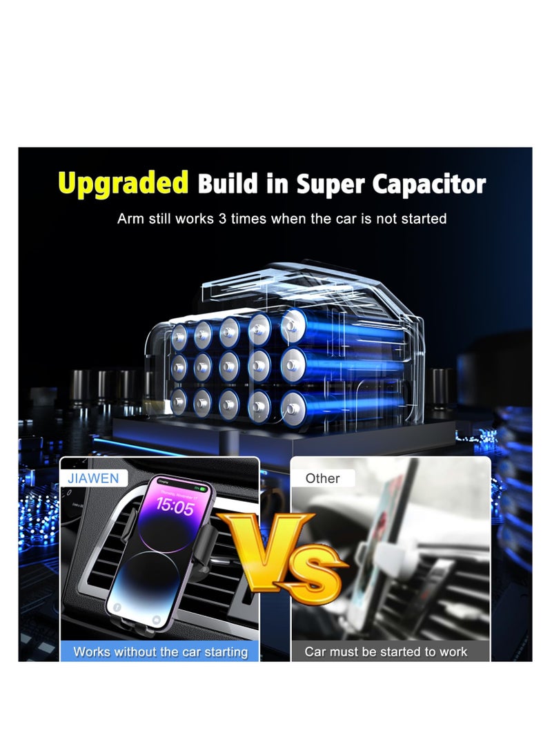 15W Fast Wireless Car Charger with Auto Clamping, Air Vent Mount & Electric Sensor, Compatible with iPhone 15/14/13/12 Pro Max, Samsung Galaxy S23/S22/S21, and More. - Image 5