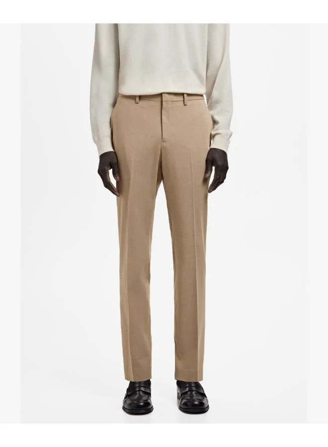 Stretch fabric super slim-fit suit trousers