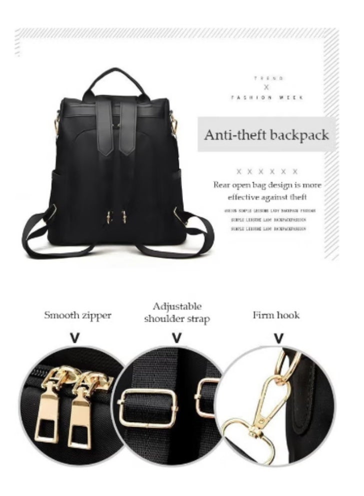 DUNISO Black Backpack with Cute Charm | Minimalist Design, Stylish and Adorable - Image 4