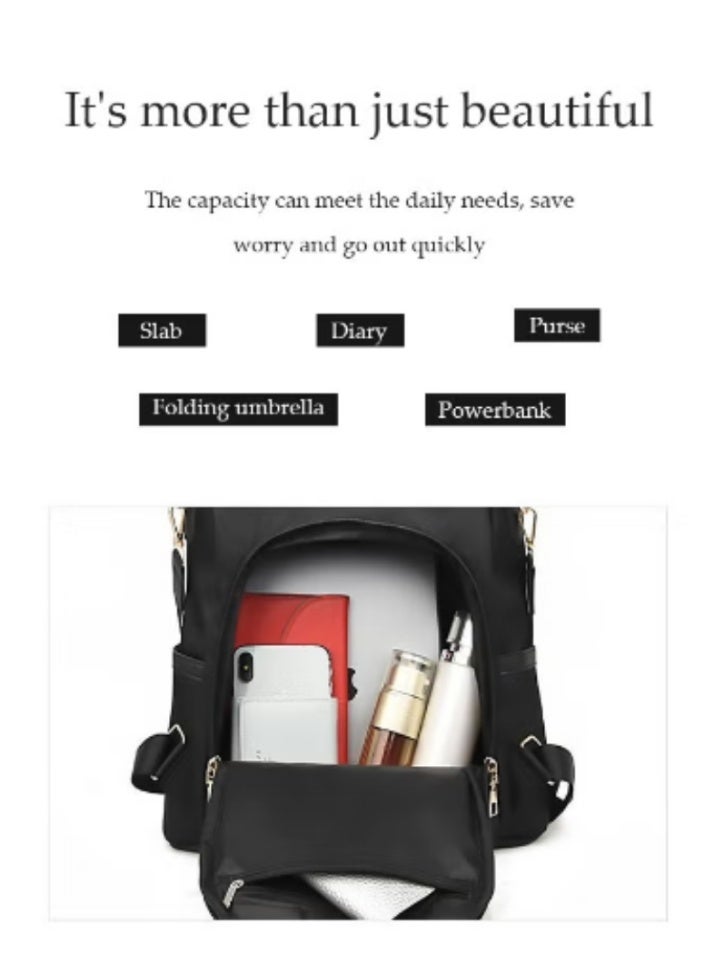 DUNISO Black Backpack with Cute Charm | Minimalist Design, Stylish and Adorable - Image 5