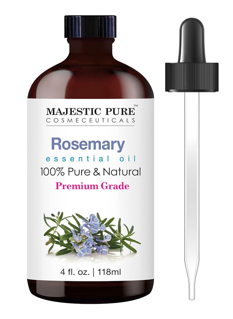 Majestic Pure Rosemary Oil for Hair Growth - 118 ML | Large | 100% Pure and Natural | Premium Grade Essential Oils for Hair growth, Aromatherapy, Diffusers, Skin, Massage and Humidifiers |  - Image 1
