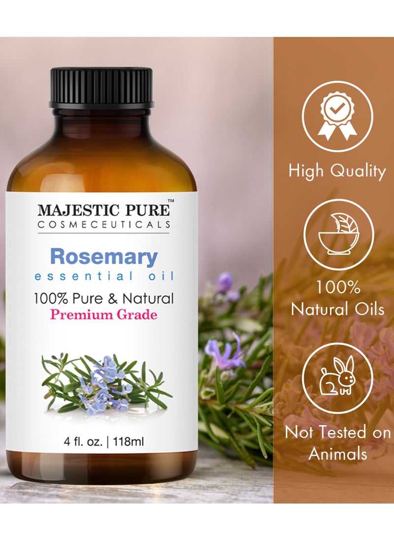 Majestic Pure Rosemary Oil for Hair Growth - 118 ML | Large | 100% Pure and Natural | Premium Grade Essential Oils for Hair growth, Aromatherapy, Diffusers, Skin, Massage and Humidifiers |  - Image 4
