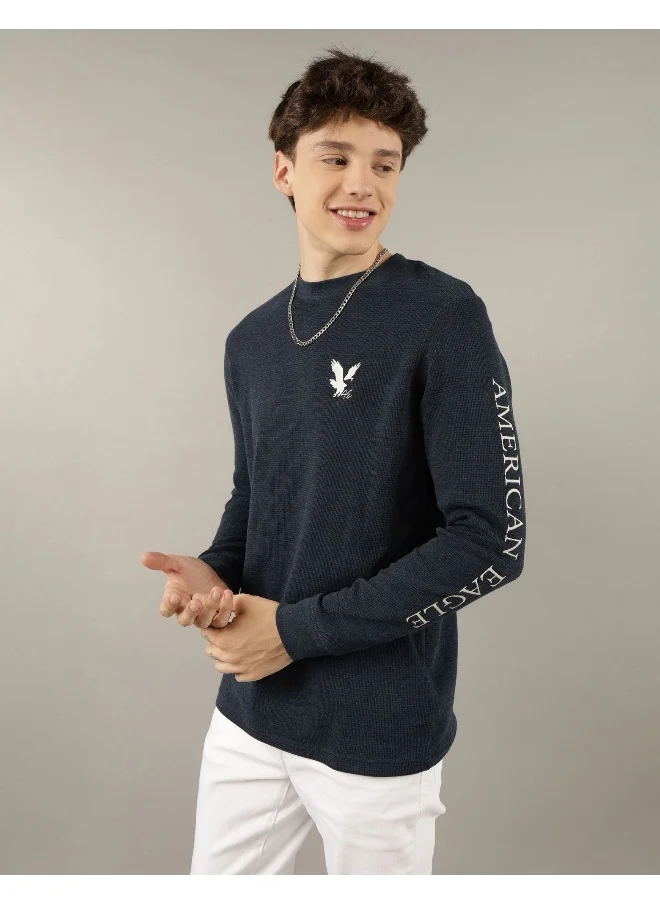 American Eagle AE Long-Sleeve Logo Graphic Thermal T-Shirt