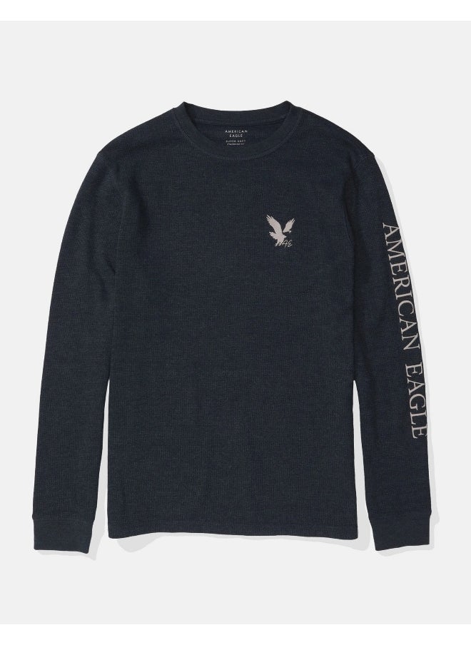 American Eagle - AE Long-Sleeve Logo Graphic Thermal T-Shirt - Image 1