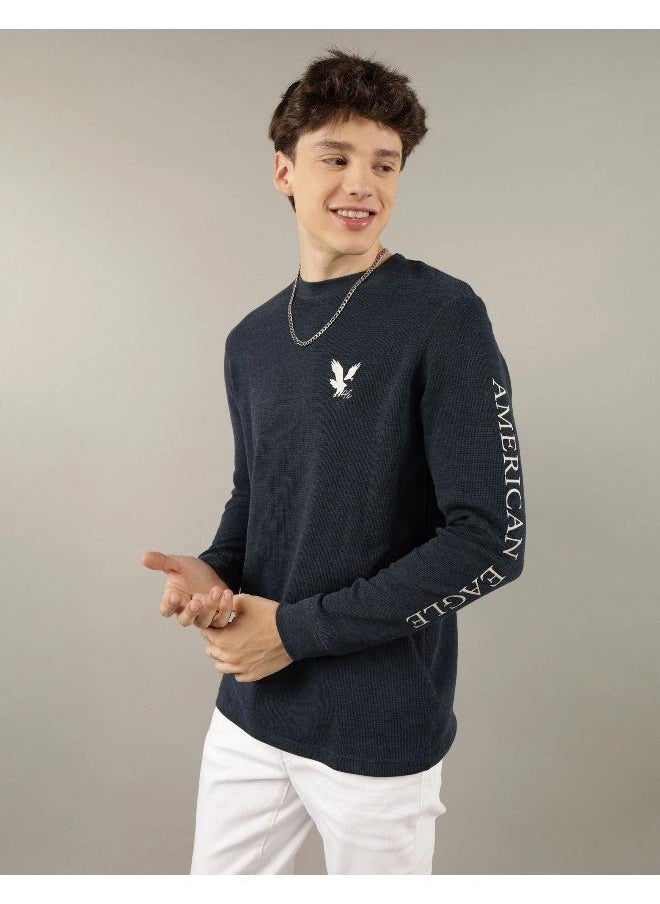American Eagle AE Long-Sleeve Logo Graphic Thermal T-Shirt  - Image 1