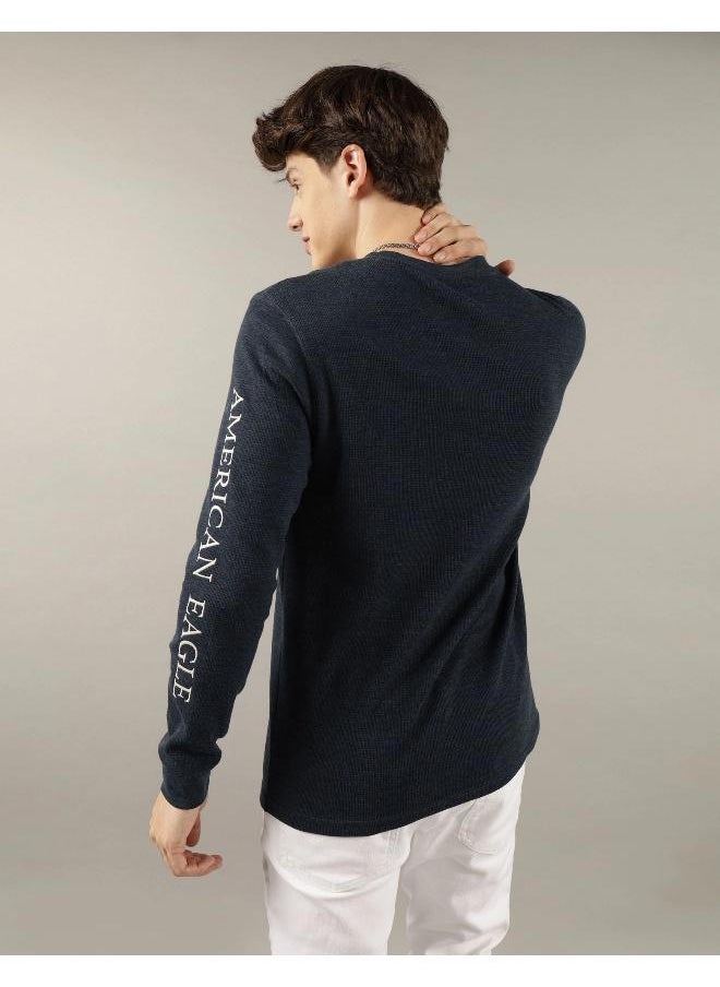American Eagle AE Long-Sleeve Logo Graphic Thermal T-Shirt  - Image 2