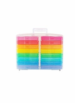 KASTWAVE Transparent Photo Case 4" x 6" Photo Box Storage - 16 Inner Photo Keeper Photo Organizer Cases Photos Storage Containers Box for Photos (Multi-Colored)  - Image 2