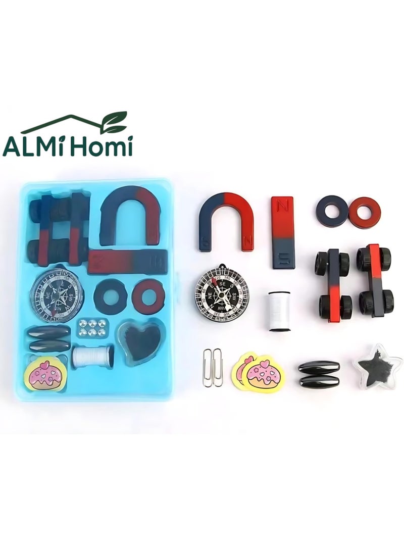 ALMiHomi 16-Piece Kids Magnet Science Kit – STEM Educational Magnetic Toy Set for Experiments, Science, Physics Learning, Ages 5-10 - Image 1