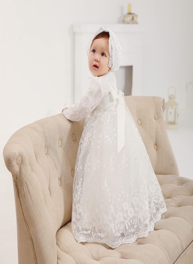 DPKM Baby Girl Baptism Dress 3PCS Infant Embroidered Christening Formal Gowns Outfit for Party Wedding - Image 5