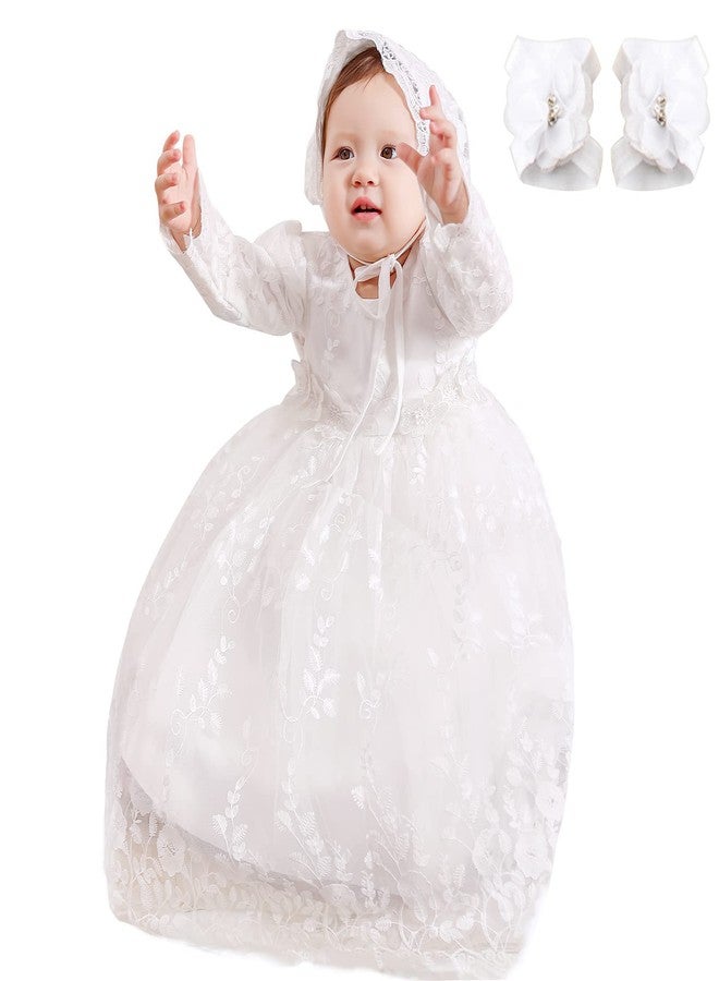 DPKM Baby Girl Baptism Dress 3PCS Infant Embroidered Christening Formal Gowns Outfit for Party Wedding - Image 1