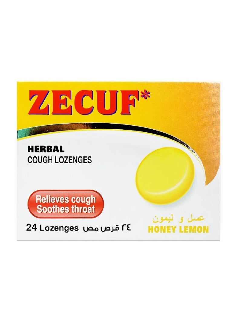 Zecuf Honey Lemon Cough Lozenges 24s Relieves Cough Soothes Throat