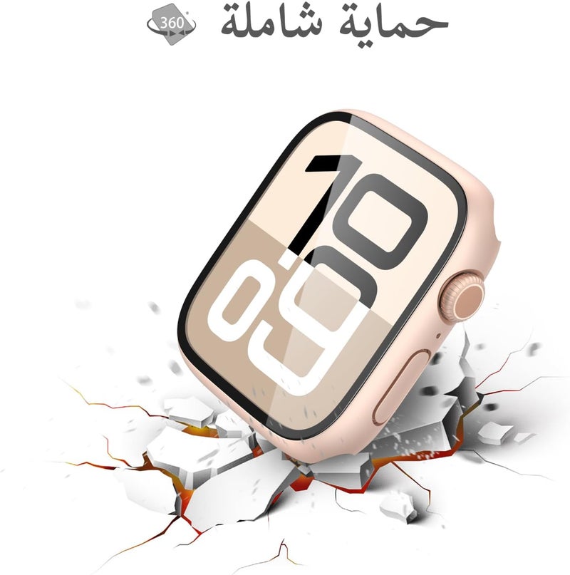 Misxi [2 Pack] 1 Rose Gold + 1 Clear Hard Case with Tempered Glass Screen Protector for Apple Watch, Ultra Thin Anti-Scratch Protective Cover for 42mm Apple Watch Series 11 (2025) Series 10 - Image 5