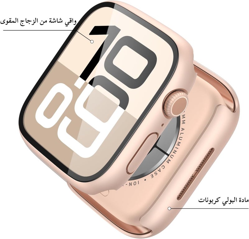 Misxi [2 Pack] 1 Rose Gold + 1 Clear Hard Case with Tempered Glass Screen Protector for Apple Watch, Ultra Thin Anti-Scratch Protective Cover for 42mm Apple Watch Series 11 (2025) Series 10 - Image 4