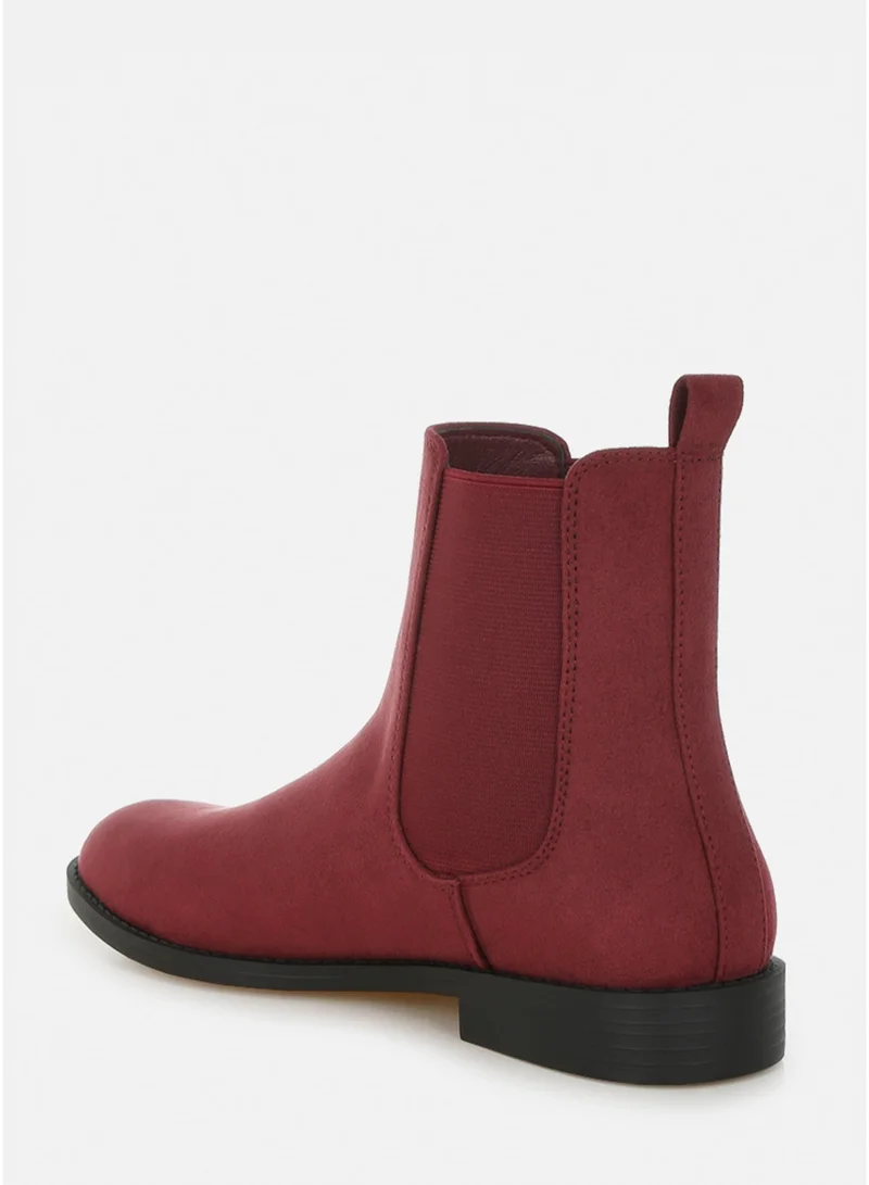 London Rag Burgundy London Rag Women's Low Block Heel Chelsea Boots In Burgundy for Women | Best Price UAE
