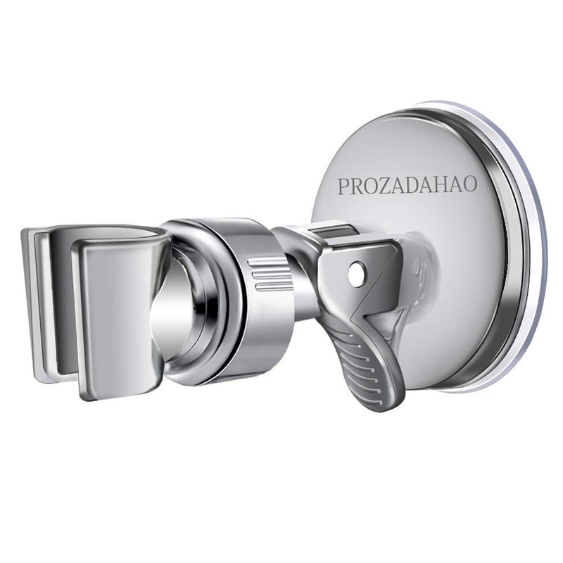 PROZADAHAO حامل رأس الدش القابل للتعديل PROZADAHAO، حامل رأس دش يدوي مع كوب شفط، حامل مثبت على الحائط قابل للإزالة (فضي-1) - Image 1