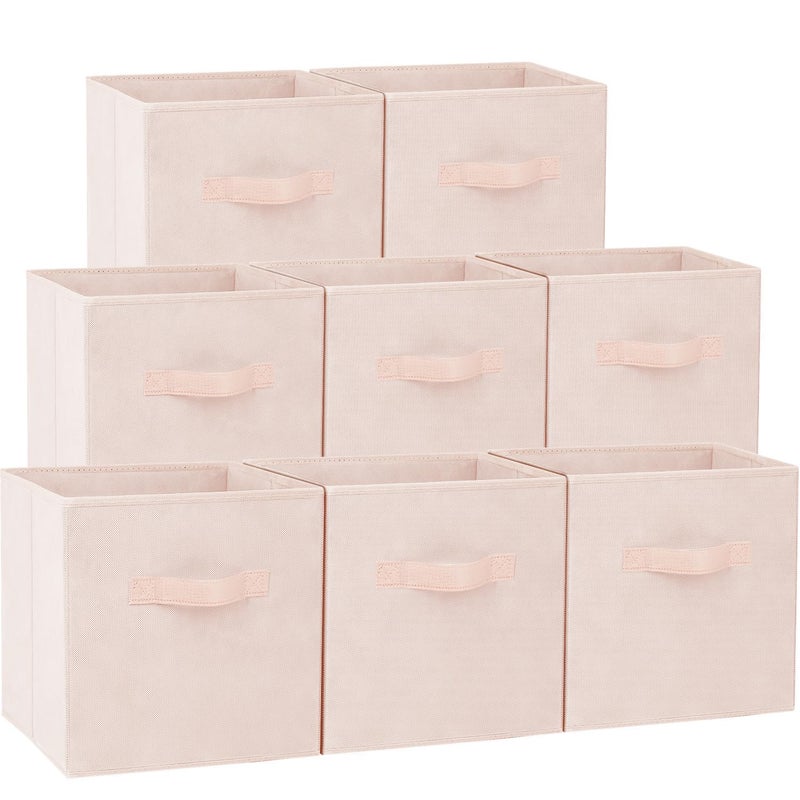 Criusia Storage Cubes - 13 Inch Heavy Duty Fabric Storage Bins for Shelves Closet Cube Organizer - 8 Pack Collapsible Cube Storage Bins Baskets for Clothes Blankets Toys - Nursery Organization - Image 1