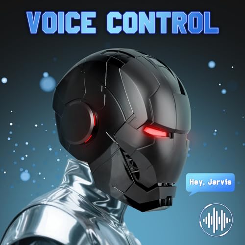 YONTYEQ Iron Hero MK 5 Black Edition Helmet for Man – 1:1 Wearable Collectible with Voice, Touch & Remote Control, LED Eyes & Realistic Sound Effects – Cosplay & Display Prop Gift for Adults and Teens - Image 4