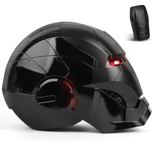 YONTYEQ Iron Hero MK 5 Black Edition Helmet for Man – 1:1 Wearable Collectible with Voice, Touch & Remote Control, LED Eyes & Realistic Sound Effects – Cosplay & Display Prop Gift for Adults and Teens - Image 1