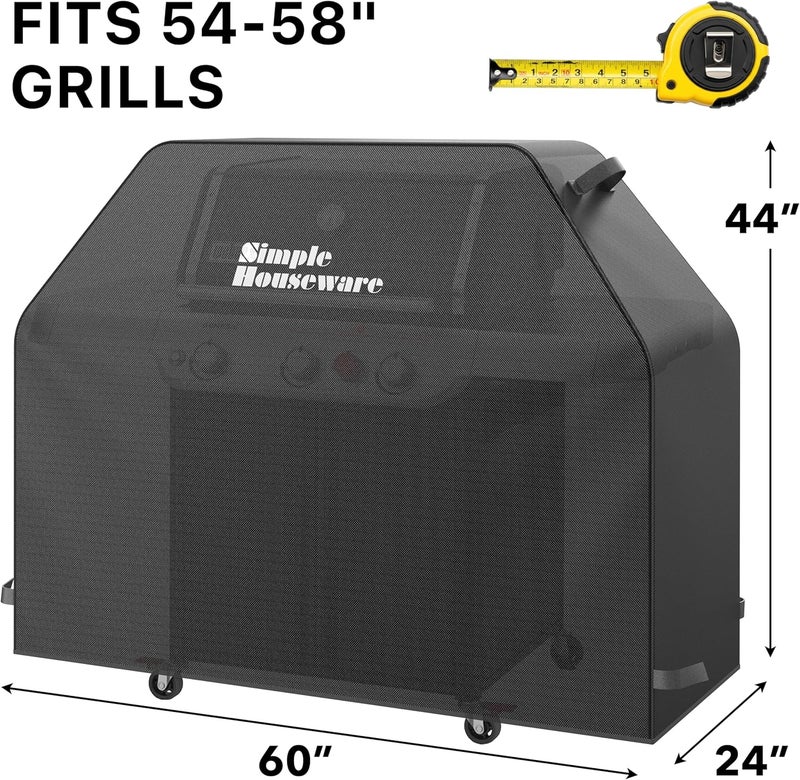 Simple Houseware 60-inch Waterproof Heavy Duty Gas BBQ Grill Cover, Weather-Resistant Polyester - Image 2