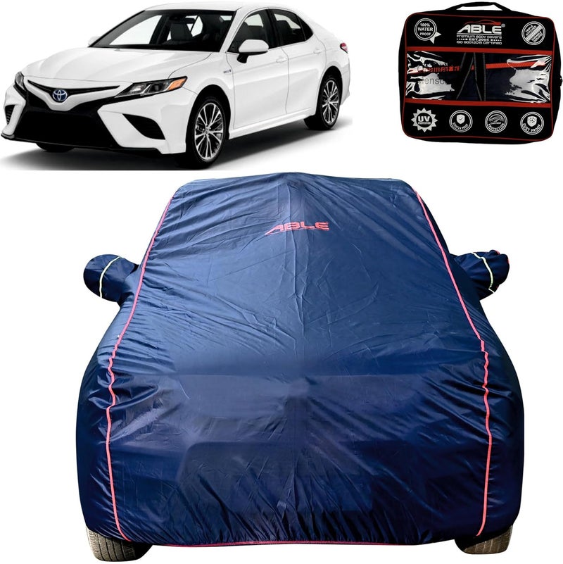 Able Parashuit Blue WR Series Car Body Cover with Mirror Pockets and Driver Door Zipper Compatible for Toyota Camry (2017 TOTILL Now Model) - Image 1