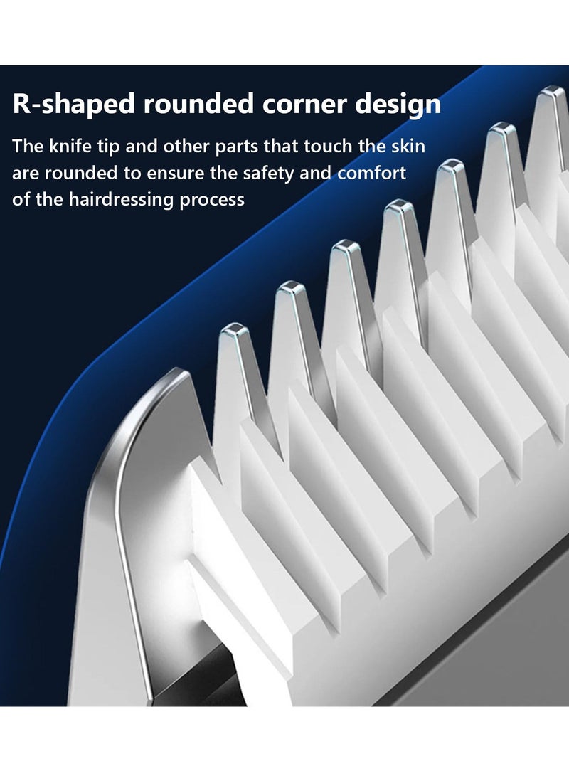 Excefore Multi-Functional Electric Grooming Set for Men, Beard Hair Nose Face Trimmer, Portable Shaver, 5 in 1 Wet  Dry Electric Razor, 3-Speed, Includes 4 Replacement Heads, Father's Day Gift (Blue) - Image 4