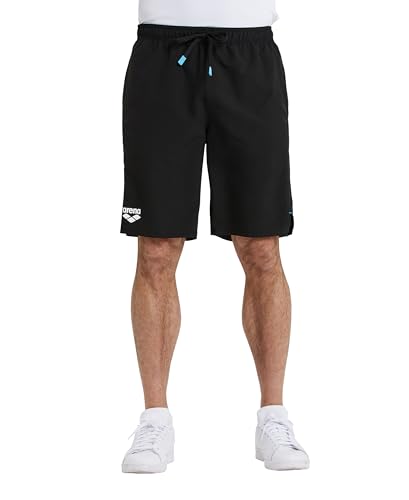 ARENA Team Unisex Bermuda Athletic Panel Shorts Polyester Beach Swim Trunks Inner Pocket for Sports or Water, Black, X-Large - Image 1