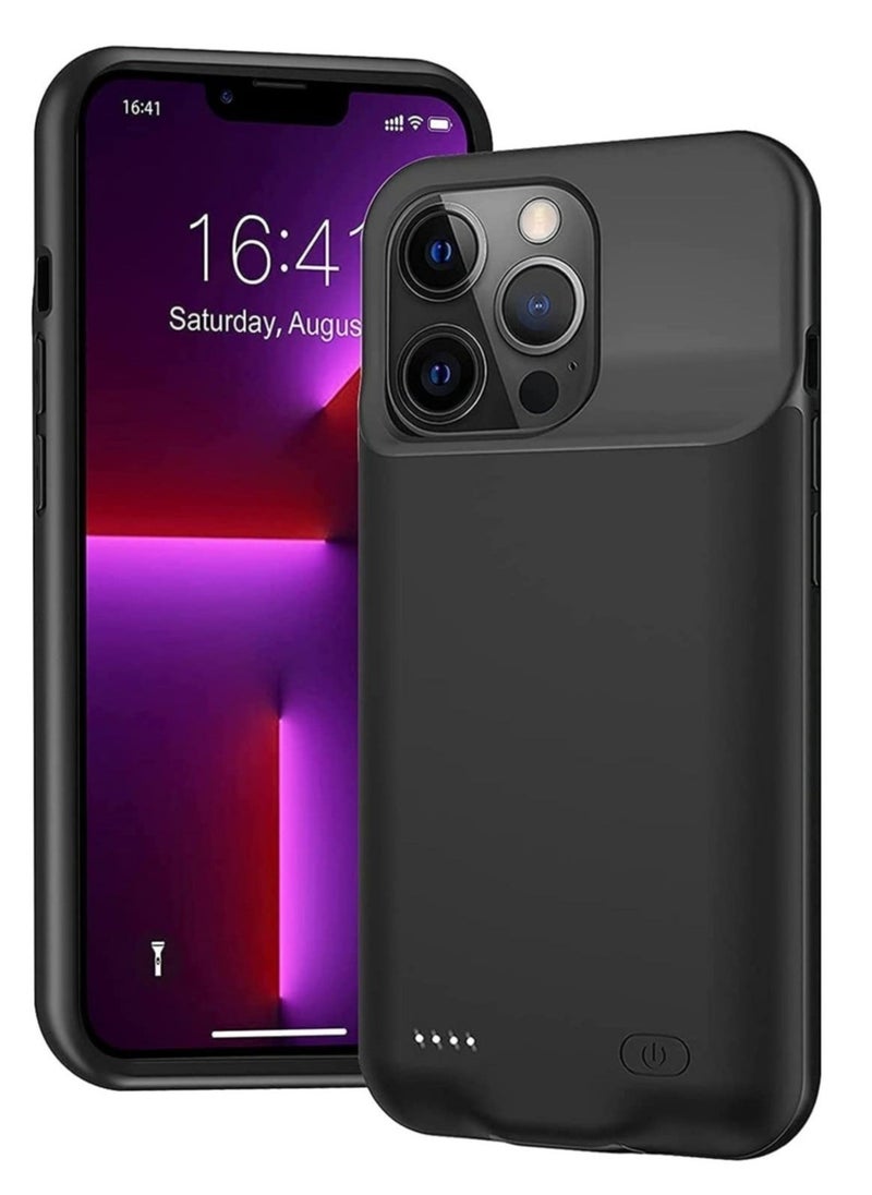 ELTRAZONE - ELTRAZONE Battery Case for iPhone 13/13 pro, 3500mAh Ultra-Slim Portable Charger Case Rechargeable Battery Pack Charging Case Compatible with iPhone13/ 13 pro (6.1 inch)-Black - Image 1