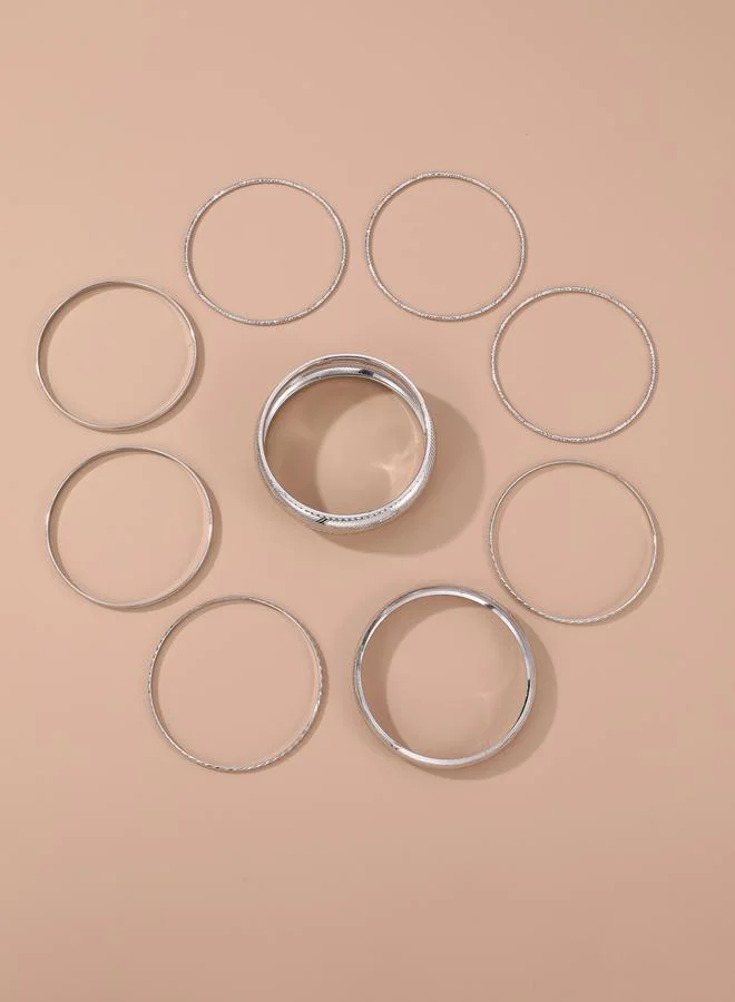 Take Two  Set of 9 - Textured Bangles for Women | Best Price UAE