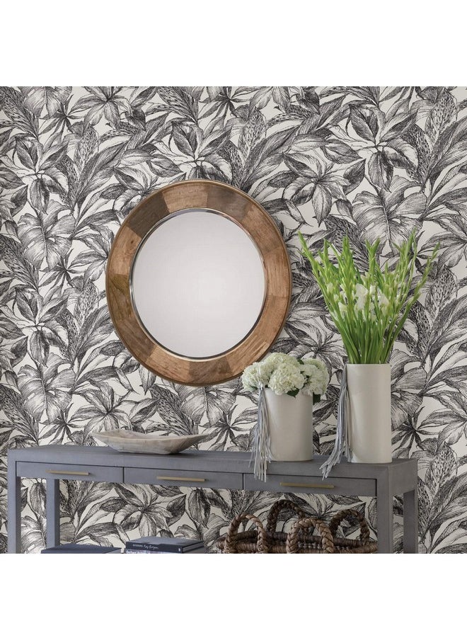 NuWallpaper Nus3498 Canopy Peel & Stick Wallpaper Black  - Image 2