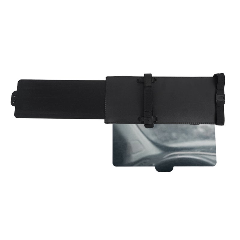 Windshield Sun Shade: Black Portable Car Sunshade - Space-saving Easy Install Sunshade for Most Cars SUV Trucks Off-road Vehicles - Image 1