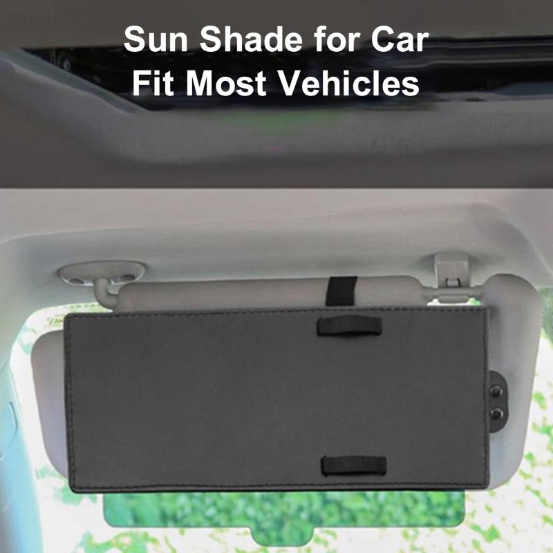 Windshield Sun Shade: Black Portable Car Sunshade - Space-saving Easy Install Sunshade for Most Cars SUV Trucks Off-road Vehicles - Image 2