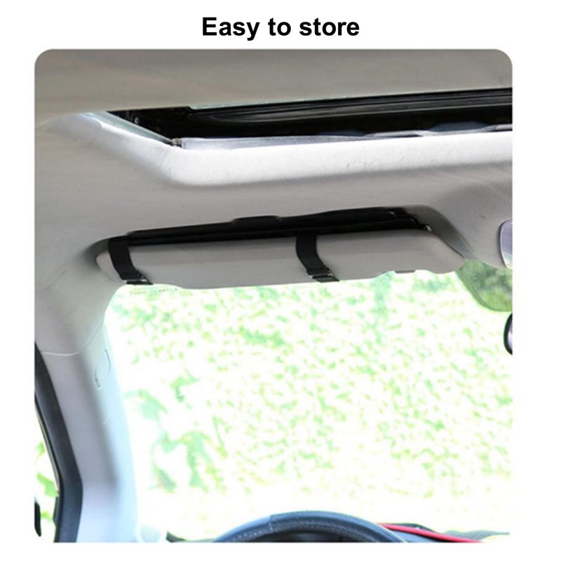 Windshield Sun Shade: Black Portable Car Sunshade - Space-saving Easy Install Sunshade for Most Cars SUV Trucks Off-road Vehicles - Image 4