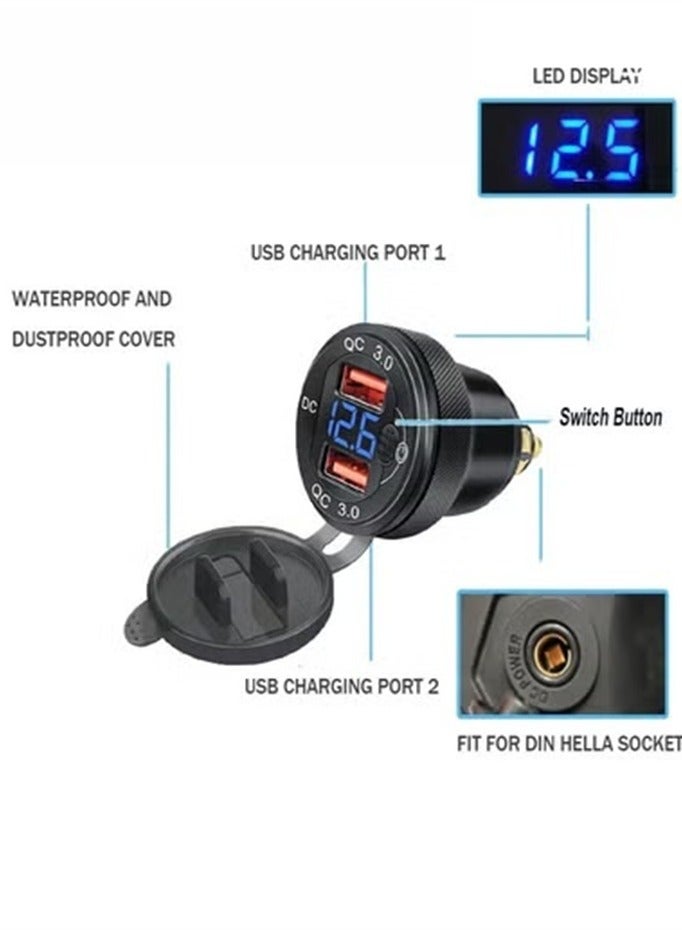 5v 3a Dual Usb Charger Socket Adapter 12v 24v Car Motorcycle Motorbike Bike - Image 2