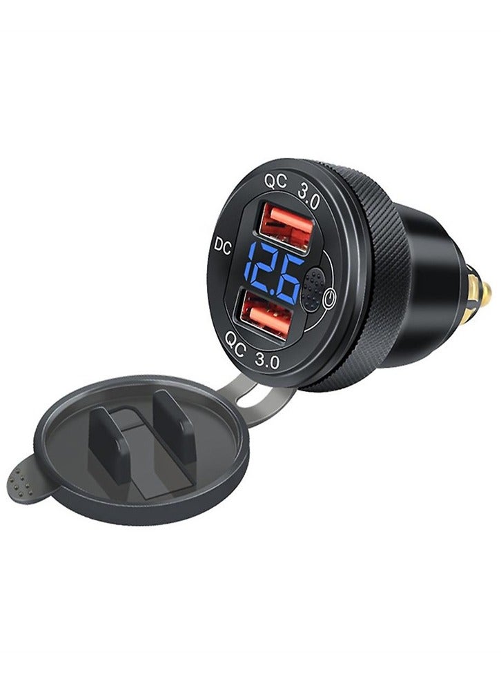 5v 3a Dual Usb Charger Socket Adapter 12v 24v Car Motorcycle Motorbike Bike - Image 1
