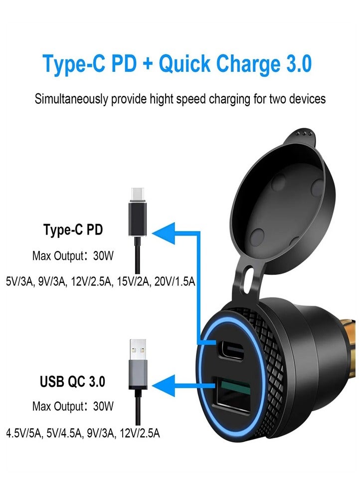 5v 3a Dual Usb Charger Socket Adapter 12v 24v Car Motorcycle Motorbike Bike - Image 3