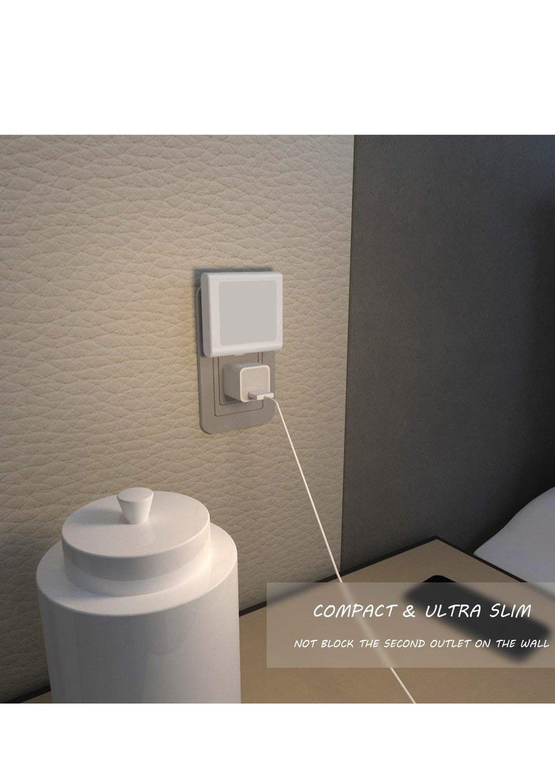 2 Pack Stepless Dimmable Night Light, Necomi LED Nightlights Plug in Wall with Auto Dusk to Dawn Sensor, Brightness Adjustable for Kids, Bedroom, Bathroom, Hallway, Stair, Kitchen, Warm White - Image 5