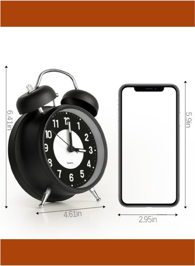 Bukela Twin Bell Alarm Clock, Loud Alarm Clock with Backlight, Silent Clock for Bedroom Home or Office, Great for Heavy Sleepers - Image 5