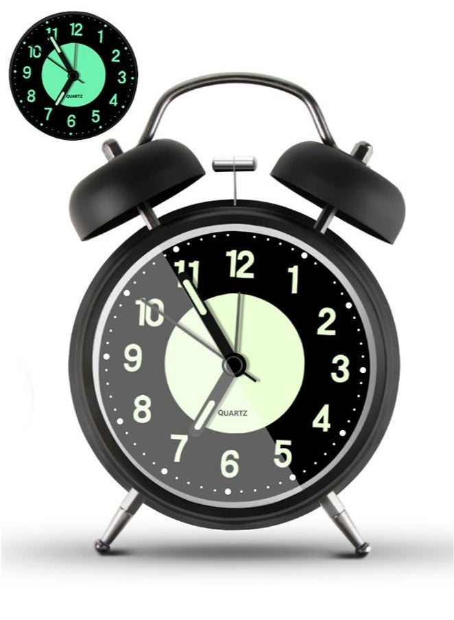 Bukela Twin Bell Alarm Clock, Loud Alarm Clock with Backlight, Silent Clock for Bedroom Home or Office, Great for Heavy Sleepers - Image 1