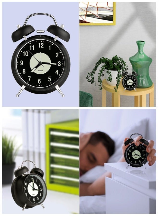 Bukela Twin Bell Alarm Clock, Loud Alarm Clock with Backlight, Silent Clock for Bedroom Home or Office, Great for Heavy Sleepers - Image 4