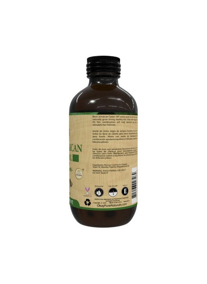 OKAY Black Jamaican Castor Oil Original Dark With Peppermint 4Oz 118Ml  - Image 3