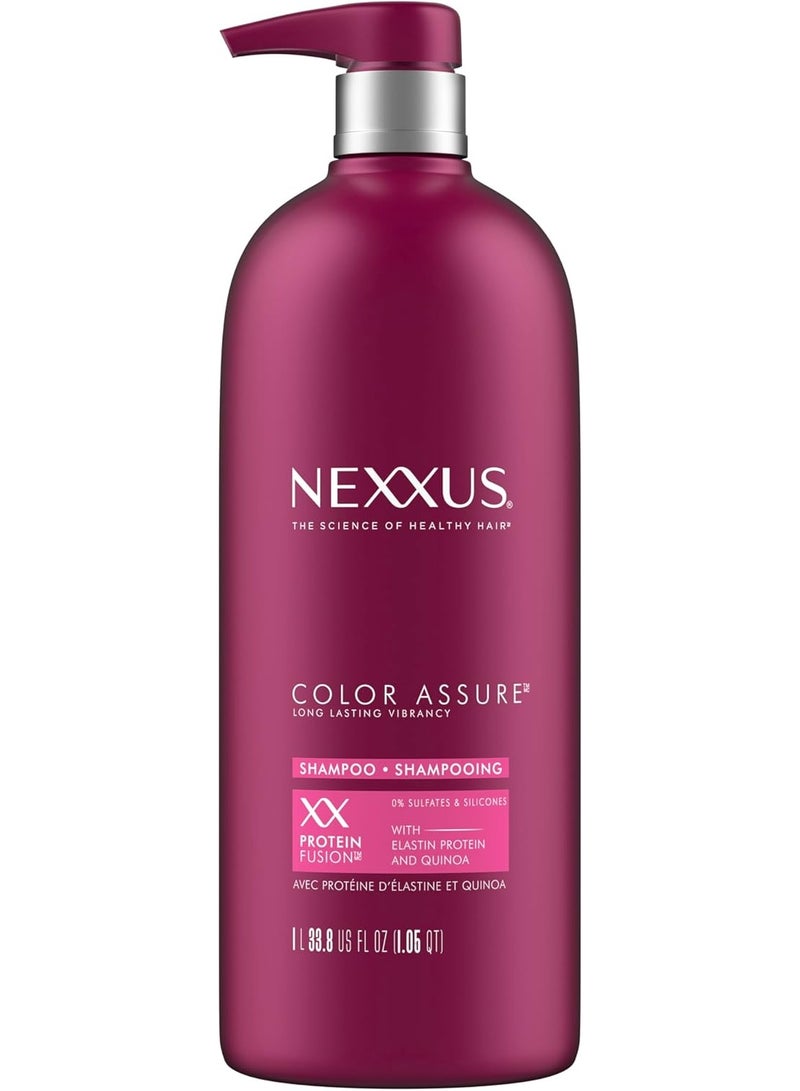 Nexxus Color Assure Sulfate-Free Shampoo with ProteinFusion, Silicone-Free Cleanser for Color-Treated Hair, Enhances Color Vibrancy and Strength, Nourishing Salon Quality Shampoo, 400 ml - Image 1