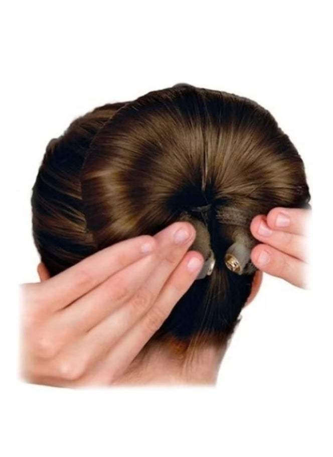 MVAQKLM  3 Pcs Magic Roll Tool Hair Ring Diy Hair Foam Ring Shaper Snap Hair Donut Bun Hair Accessories, Long Buckle Nylon Hair Ring Magic Hair Styling Tool for Women Ponytail Holder  - Image 3