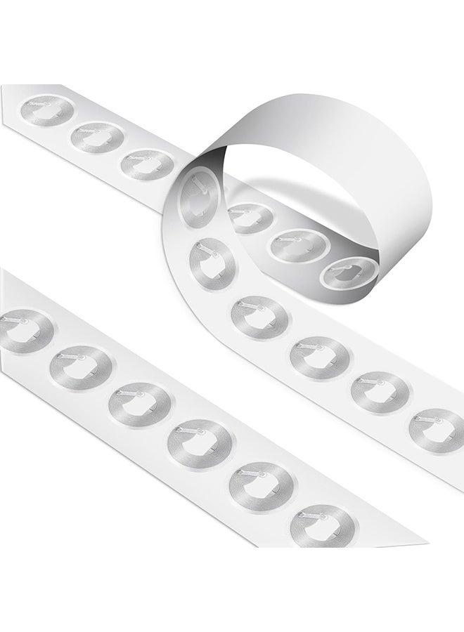 50 Pcs NFC Tags Sticker with Original NTAG215 Chip NFC Stickers Adhesive Labels Transparent RFID Tags Rewritable 504 Bytes Memory Suitable for All NFC-Enabled Devices and Smartphones - Image 1