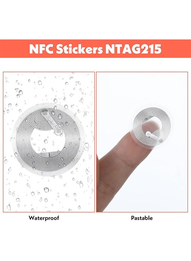 50 Pcs NFC Tags Sticker with Original NTAG215 Chip NFC Stickers Adhesive Labels Transparent RFID Tags Rewritable 504 Bytes Memory Suitable for All NFC-Enabled Devices and Smartphones - Image 3