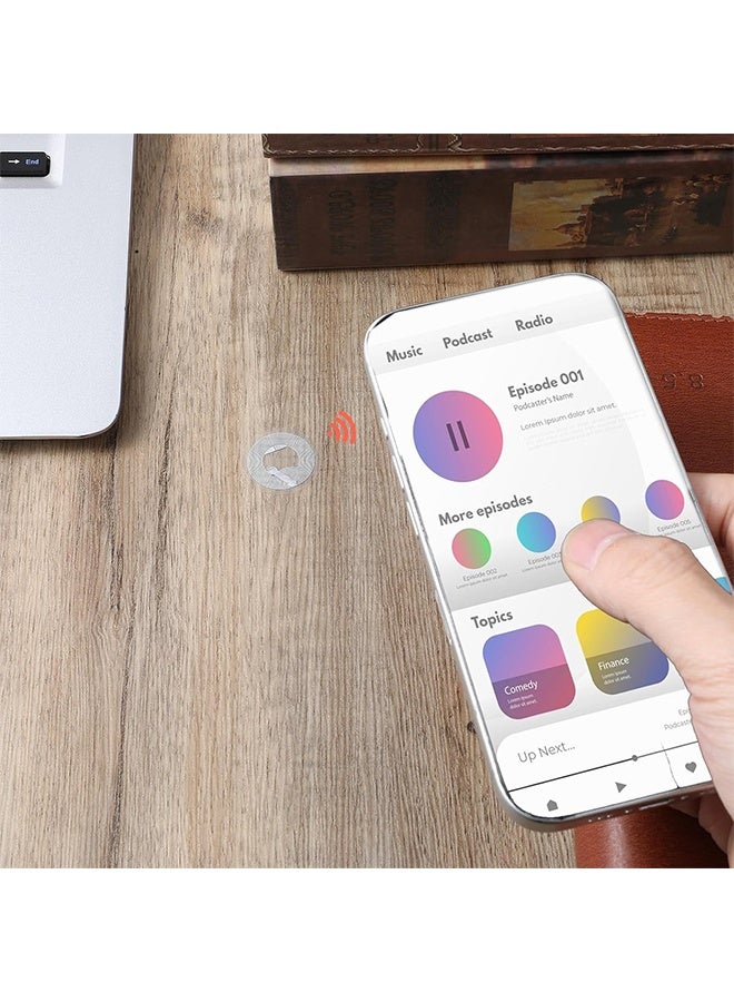 50 Pcs NFC Tags Sticker with Original NTAG215 Chip NFC Stickers Adhesive Labels Transparent RFID Tags Rewritable 504 Bytes Memory Suitable for All NFC-Enabled Devices and Smartphones - Image 4