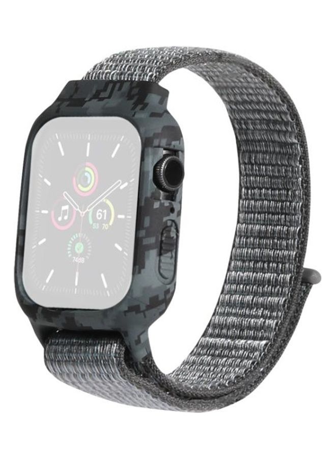 NIBEMINENT Nylon Replacement Wrist Strap Watchbands For Apple Watch Series 7/6/5/4/3/2/1/SE 41/40/38mm Storm Grey - Image 1