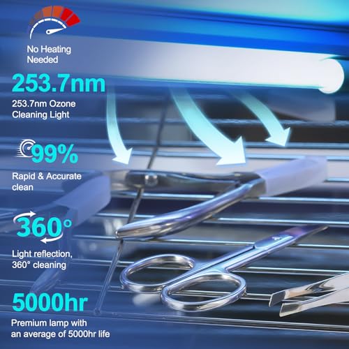 BLUETOP Nail Tool Cleaning Machine 12L High Capacity Cleaning Cabinet Salon Tools Cleaning Box with Touch Timer Setting for Esthetician, Manicurist, Spa, Tattoo, Barber&Salon - Image 3