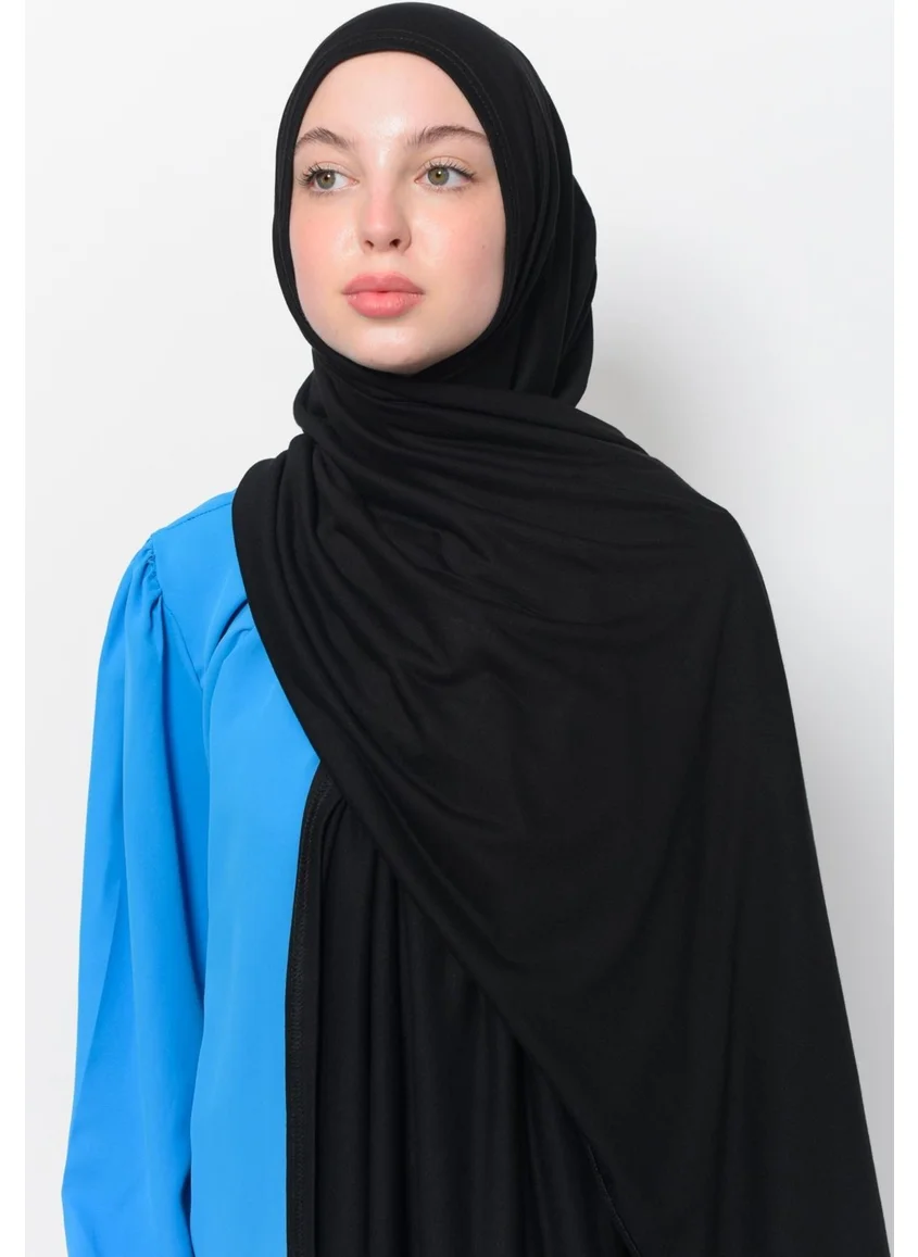 Altobeh Ready Practical Interlocking Luxury Organic Plain Combed Cotton Shawl Aligned-Black